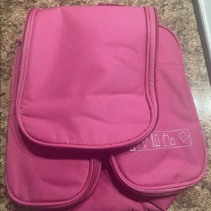 Small Pink Handle Overnight Cosmetic Travel Bag